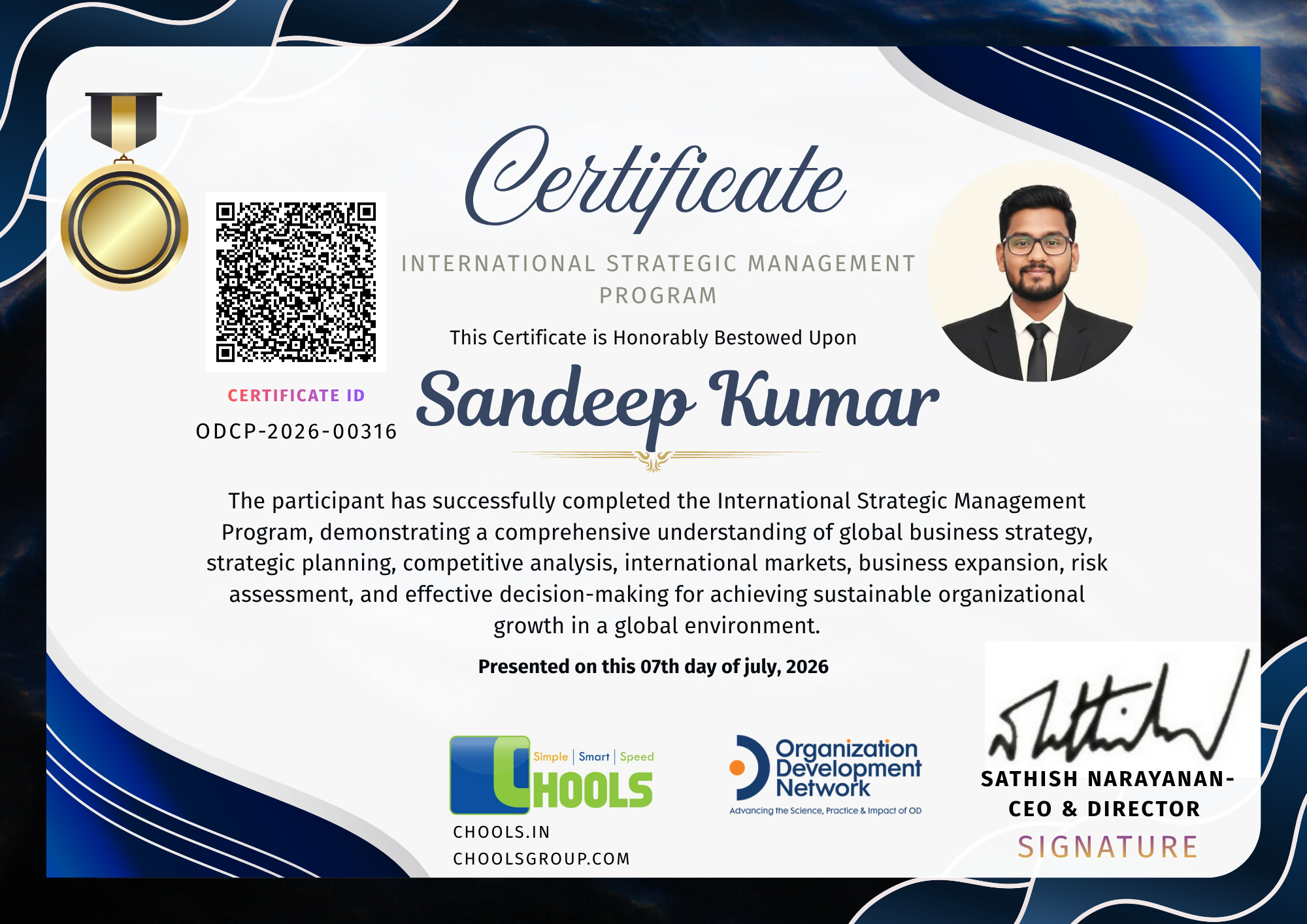 International Strategic Management Program Certificate